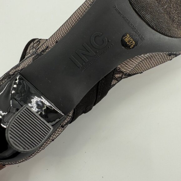 NWOB, INC Black Lace Pointed Toe Ankle Booties 7M Stiletto Heel Side Zipper - Picture 8 of 8